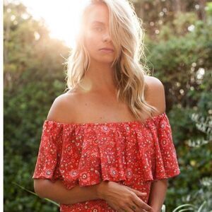 Paddo to Palmy off shoulder floral dress